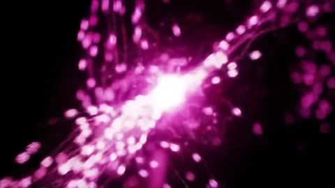 Glowing Purple Light Streaks Evolving on Black Background Dynamic Abstract Stock Footage 313348722