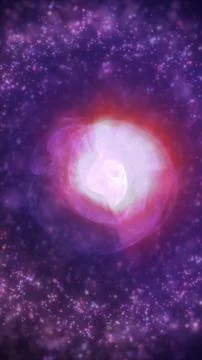 Glowing purple nebula core in starry space, cosmic galaxy background with s.. Stock Illustration