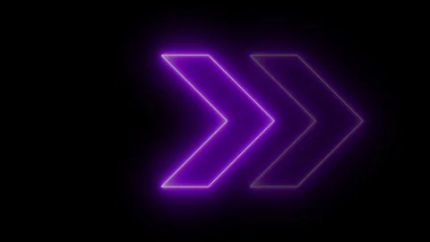Glowing purple Neon Arrows On A Black Background Stock Footage 284439853
