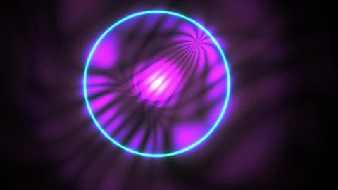 Glowing purple neon circle light technology background. Stock Footage 336240810