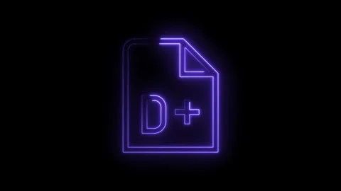 Glowing purple neon document icon with plus symbol isolated on black backgr.. 動画素材 314551659