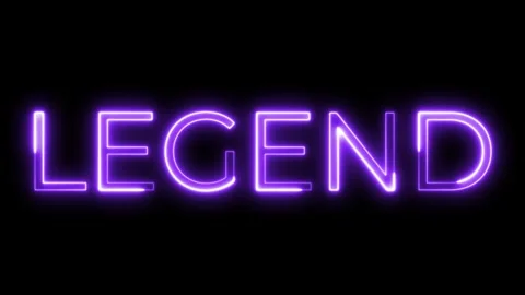 Glowing Purple Neon Legend Text Animation on Black Background 库存影片 333658741