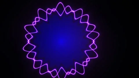 Glowing purple neon light circle design. Stock Footage 340029533