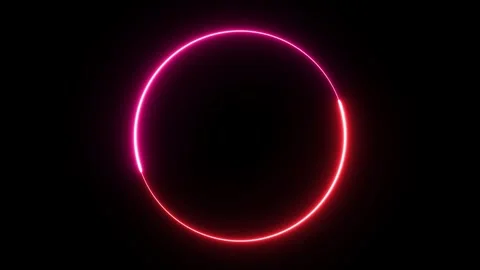 Glowing purple neon light line loop circle animation. Neon light ring frame.. Stock Footage 291944779
