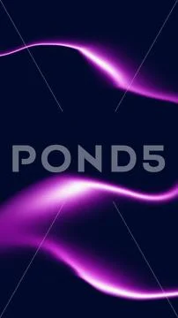 Glowing purple neon light waves on dark background PSD Template