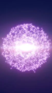 Glowing purple network core made of connected nodes and lines, representing.. 스톡 일러스트
