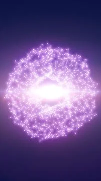 Glowing purple network core made of connected nodes and lines, representing.. 스톡 일러스트