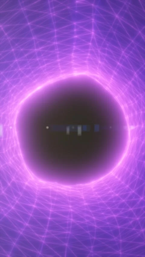 Glowing purple network lines surround a dark central portal, forming a futu.. Stock Footage 341488526