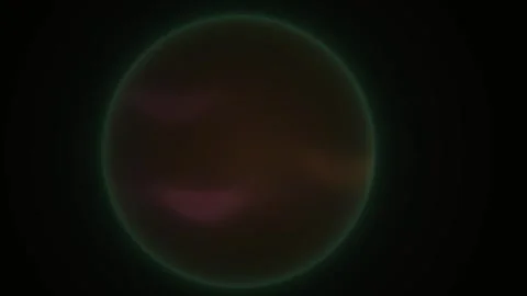 Glowing purple orb on black background with green outline. Stock Footage 337471849
