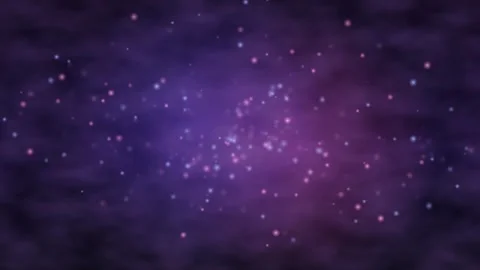 Glowing purple particles floating in dark cosmic dust Stock Footage 335942895