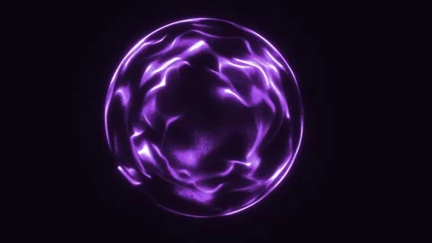 Glowing purple plasma bubble sphere on a dark background Stock Footage 331085356