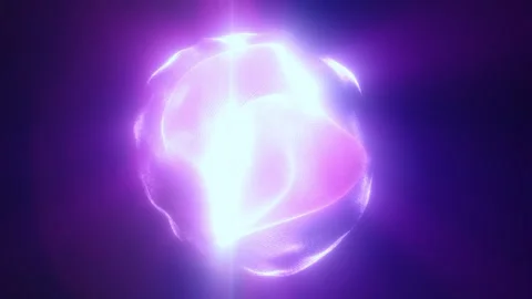 Glowing purple plasma orb with radiant halo and lens flare Stock Footage 330080868