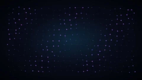 Glowing purple plexus network grid waving on a dark background Stock Footage 335943161