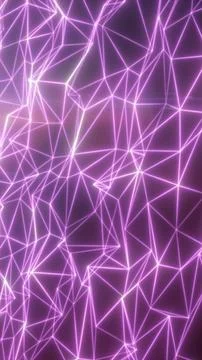 Glowing purple polygon lines form an abstract wireframe mesh, creating a fu.. Stock Illustration