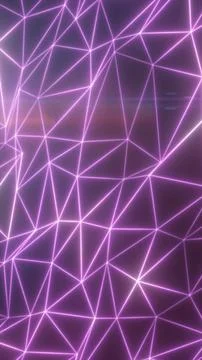 Glowing purple polygon lines form an abstract wireframe mesh, creating a fu.. Stock Illustration