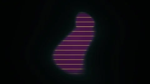 Glowing purple shape on black background with white lines. Vidéo 335960207