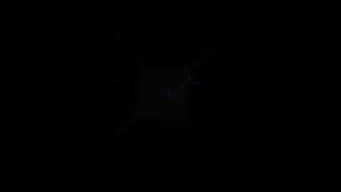 Glowing purple spheres radiating light effects against a deep solid black Vídeo Stock 344219163
