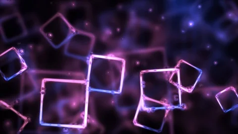 Glowing Purple Squares Flow Stock Footage 97405360