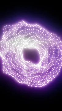 Glowing purple torus made of connected nodes and lines, symbolizing digital.. 스톡 일러스트