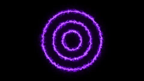 Glowing Purple Triple concentric circle lights Background loop Stock Footage 240324855