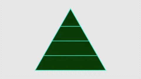Glowing pyramid hierarchy diagram with segmented levels on alpha channel tr.. 스톡 동영상 336922062