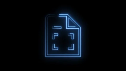 Glowing qr code file icon animation on black background data transfer techn.. Stock Footage 314544699