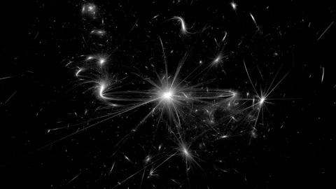 Glowing Quantum Core and Starlight Particle Explosion Loop Stock Footage 345962227