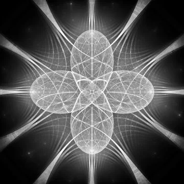 Glowing quantum harmony black and white effect Stock Illustration