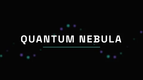 Glowing Quantum Nebula Text Display on Dark Background for Scientific Concept Stock Footage 337656762