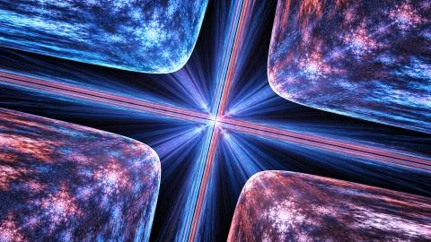Glowing quantum theory background Illustrazione stock