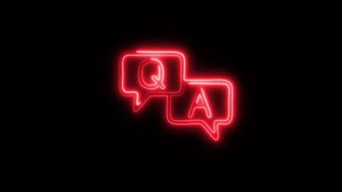 Glowing Question and Answer Icon and Symbol in HD Video Neon Stock Footage 304559047