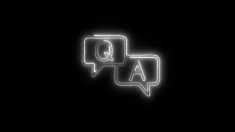 Glowing Question and Answer Icon and Symbol in HD Video Neon Stock Footage 304559053