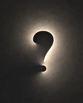Glowing Question On Dark Concrete. Stock Illustration