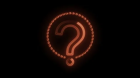 Glowing question mark in a dotted circle on black background animation loop Stock Footage 316673386