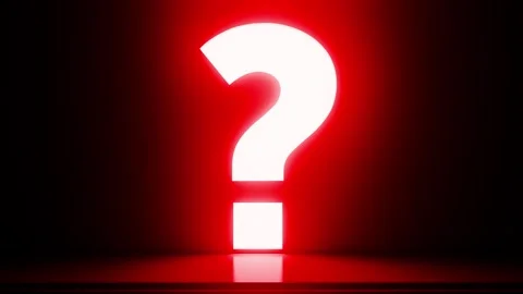 Glowing question mark expanding and filling frame with red light Stock Footage 310790843