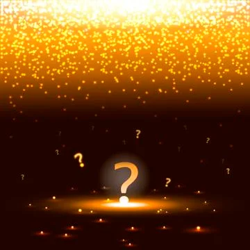 Glowing question mark with sparks Stock Illustration