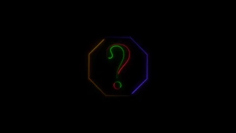 Glowing Question Mark Symbol Design Stock Footage 332468366