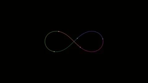Glowing Rainbow Infinity Loop Animation Vídeo Stock 340364597