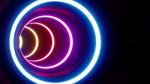 Glowing Rainbow Light Tunnel Background Stock Footage 265247438