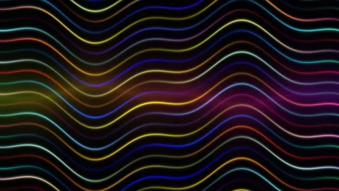 Glowing Rainbow Wave Lines Seamless Loop Stock Footage 342395714