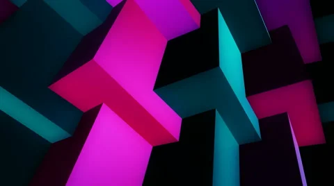 Glowing random cubes Stock Footage 55213886