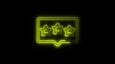 Glowing Rating Icon in HD Video Neon Animation Stock Footage 304555837