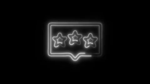 Glowing Rating Icon in HD Video Neon Animation Stock Footage 304555838
