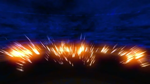 Glowing rays on dark background for the logo Vidéo 90977863