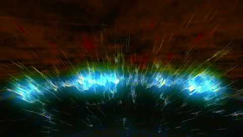 Glowing rays on dark background for the logo Stock Footage 101052774