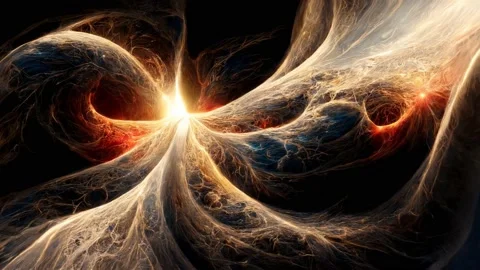 Glowing Rays of Hyperspace, square tunnel particle background Stock Footage 209143470