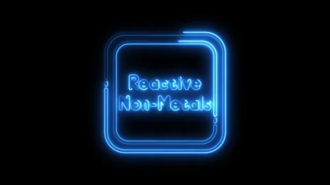 Glowing reactive non metals concept animation,neon text effect on black bac.. Video stock 308459030