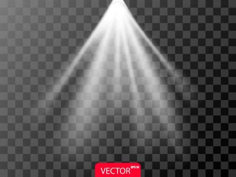 Glowing realistic light effect on transparent background. Vector illustration Stock Illustration