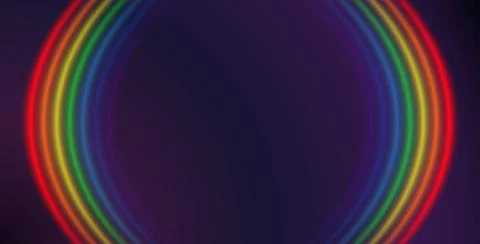 Glowing Realistic Rainbow Round Frame Background Stock Illustration