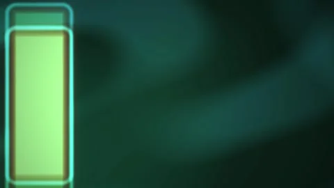 Glowing rectangle on dark background with green hues and light effects. Video stock 337472045